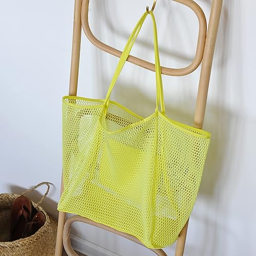 Mesh Beach Tote, Womens Shoulder Handbag, Beach Bag