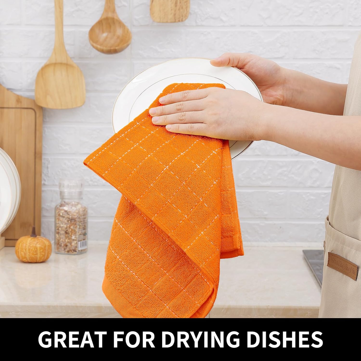 Kitchen Towels, Soft and Super Absorbent Dish Towels, Cotton Kitchen Towels -Pack of 4 (13