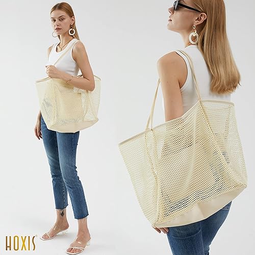 Mesh Beach Tote, Womens Shoulder Handbag, Beach Bag