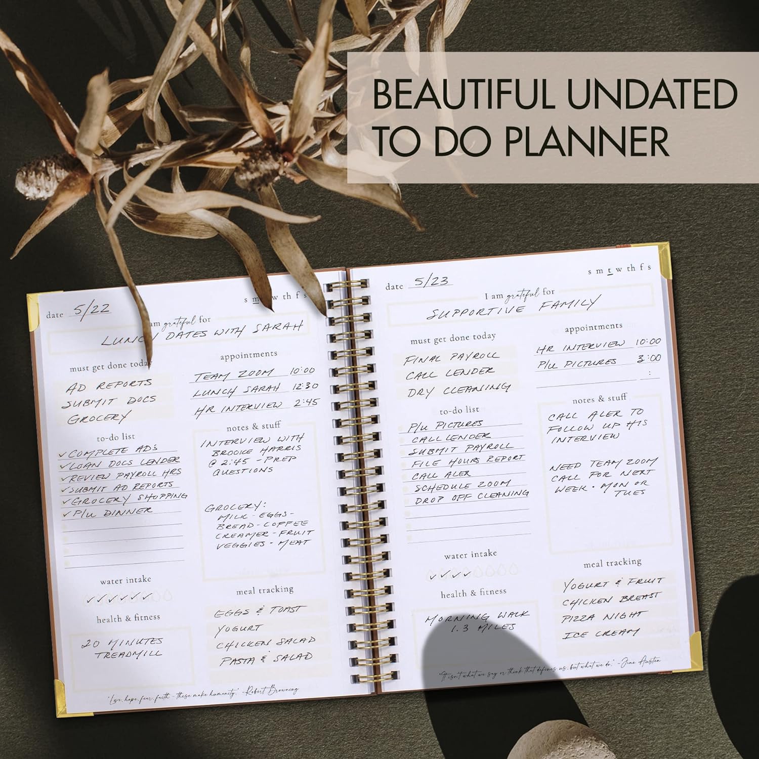 To Do List Notebook, Daily Planner, Undated Planner, Daily Task Planner