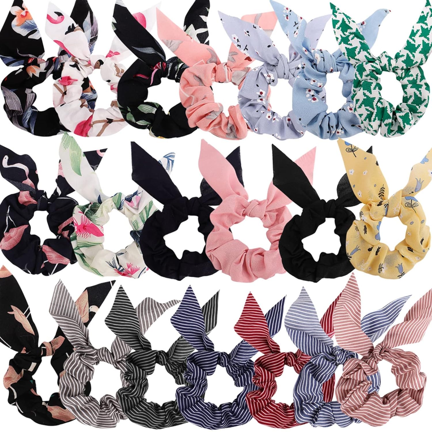 Scrunchies, Hair Ties , Scrunchies for Girls, Hair Scrunchies, Satin Scrunchies, Ponytail Scrunchies -20 Pcs