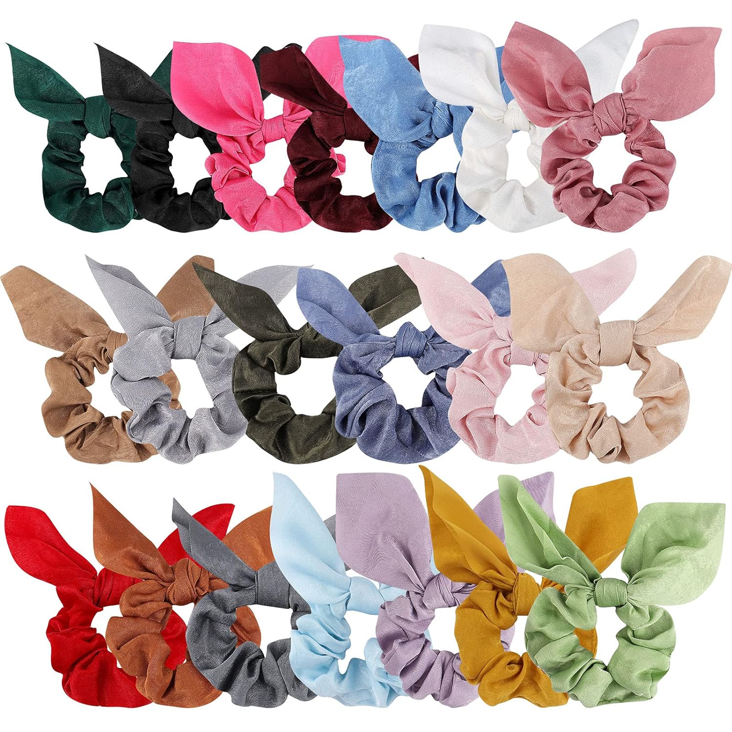 Scrunchies, Hair Ties , Scrunchies for Girls, Hair Scrunchies, Satin Scrunchies, Ponytail Scrunchies -20 Pcs