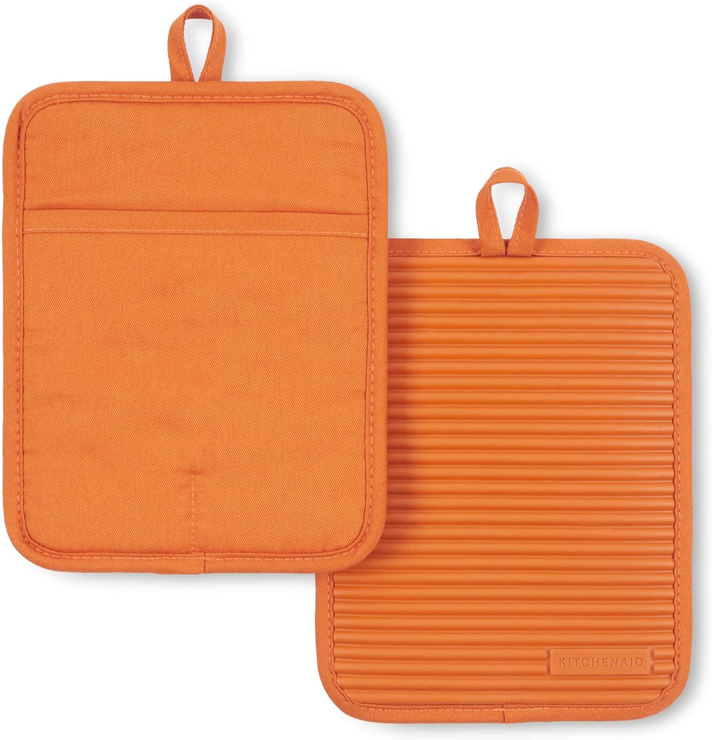 Ribbed Soft Silicone Pot Holder Set, Pot Holders, Oven Mitts, Silicone Pot Holders -2 Pcs