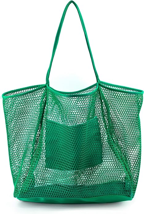 Mesh Beach Tote, Womens Shoulder Handbag, Beach Bag