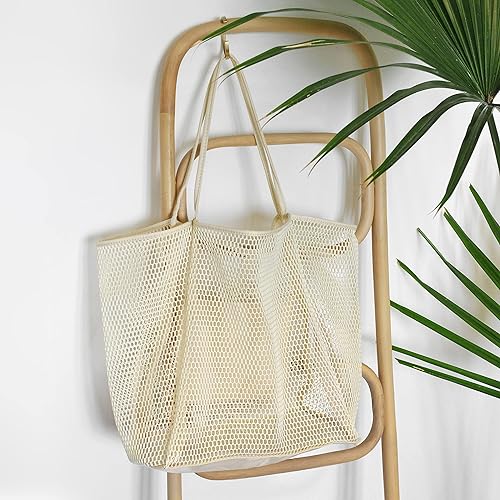 Mesh Beach Tote, Womens Shoulder Handbag, Beach Bag