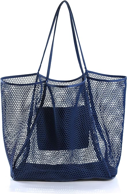 Mesh Beach Tote, Womens Shoulder Handbag, Beach Bag