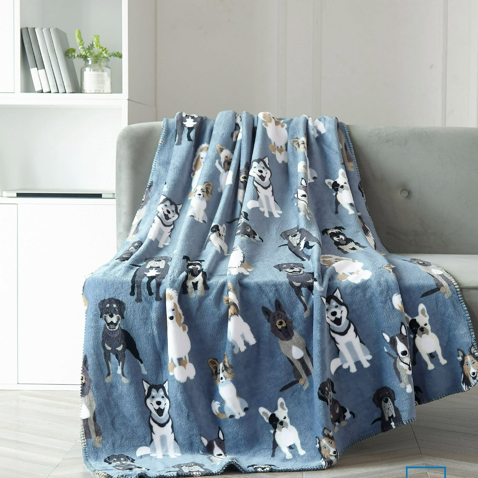 Blue Plush Throw Blanket 50