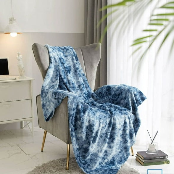 Blue Plush Throw Blanket 50