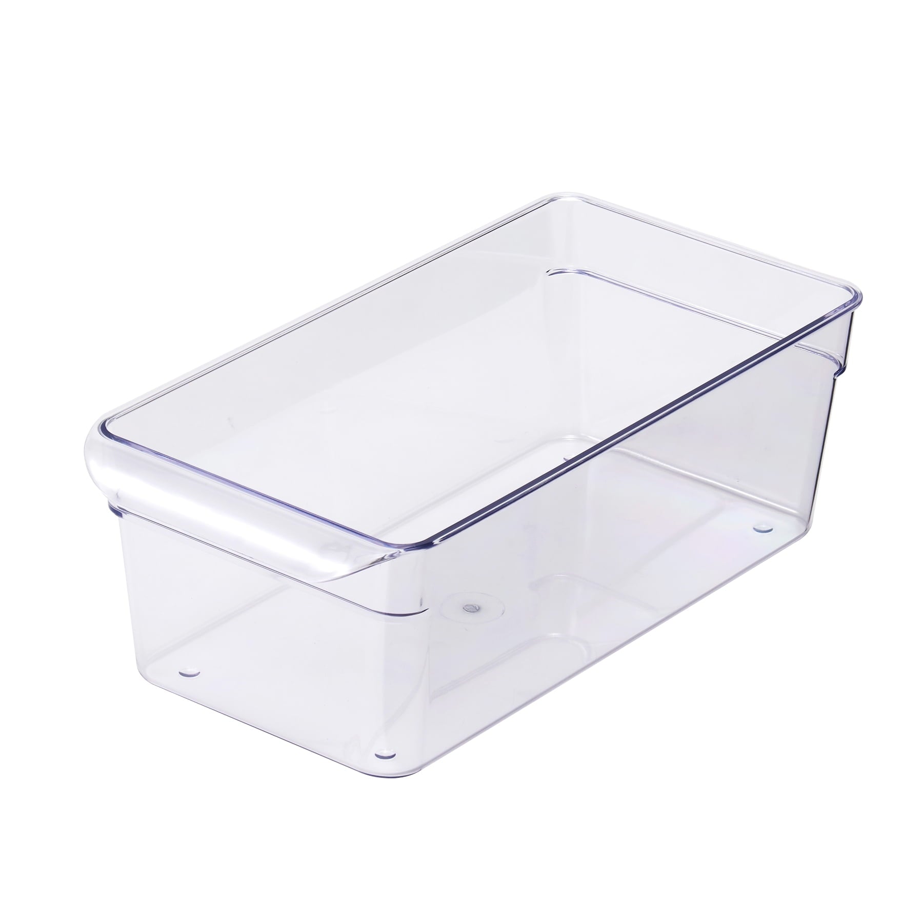 Small Fridge Bin, Clear Plastic, Fridge Organizer -12x6x4 inches