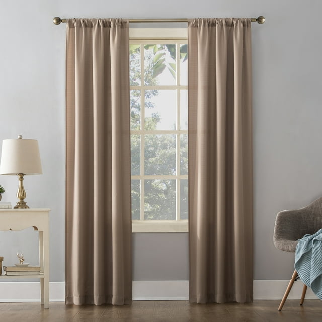 Textured Solid Rod Pocket Curtain Panel, 38