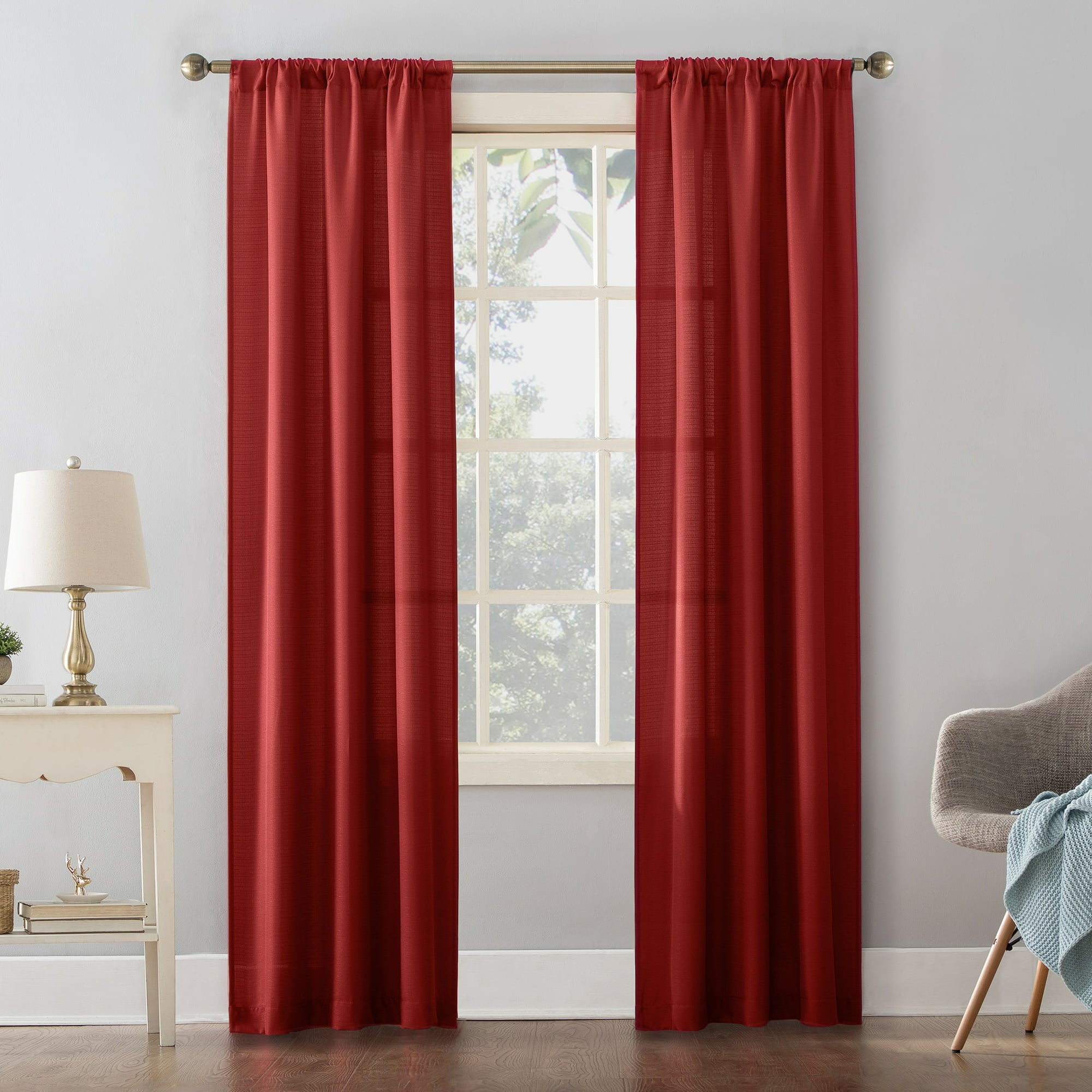 Textured Solid Rod Pocket Curtain Panel, 38