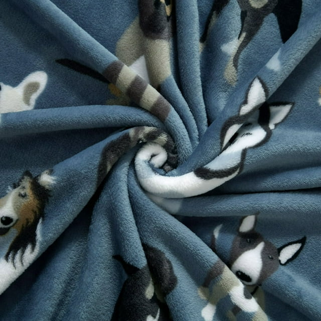 Blue Plush Throw Blanket 50