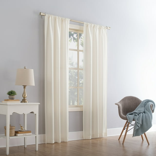 Textured Solid Rod Pocket Curtain Panel, 38