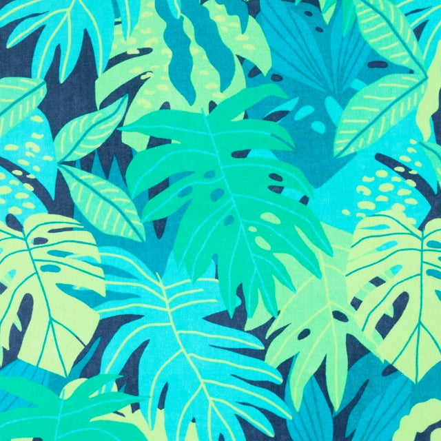 Cotton Blend Palm Print Beach Towel -34