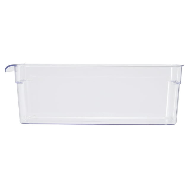 Small Fridge Bin, Clear Plastic, Fridge Organizer -12x6x4 inches